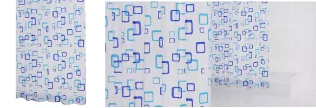 Штора для ванной «Ridder» Retro 130380 180/200 белая/синяя