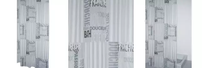 Штора для ванной «Ridder» Font 303120 180/200 серая полупрозрачная