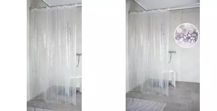 Штора для ванной «Ridder» Stone 3106300 180/200 полупрозрачная
