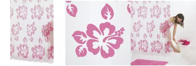 Штора для ванной «Ridder» Flowerpower 32352 180/200 розовая