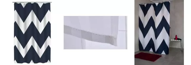 Штора для ванной «Ridder» Pico 4104303 180/200 белая/синяя