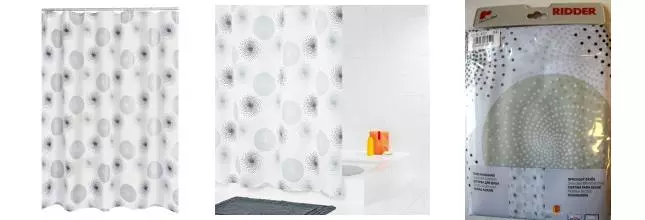 Штора для ванной «Ridder» Hurricane 42337 180/200 белая/серая
