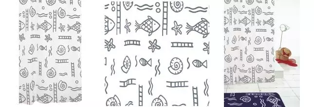 Штора для ванной «Ridder» Neptun 46317 180/200 белая/серая