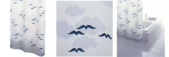 Штора для ванной «Ridder» Helgoland 46363 180/200 белая/синяя