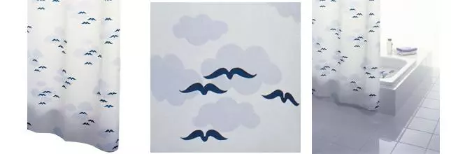 Штора для ванной «Ridder» Helgoland 46463 240/180 белая/синяя