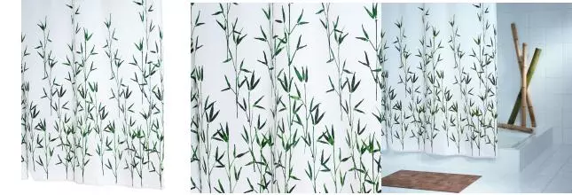 Штора для ванной «Ridder» Bambus 47305 180/200 белая/зелёная Штора для ванной «Ridder» Bambus 47305 180/200 белая/зелёная