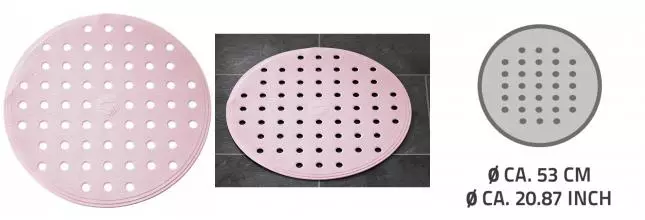 Противоскользящий коврик в ванну «Ridder» Action 167222 53/53 каучук розовый