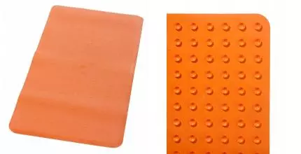 Противоскользящий коврик в ванну «Ridder» Basic 167314 71/36 каучук оранжевый