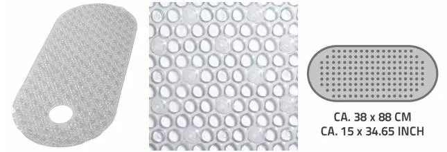 Противоскользящий коврик в ванну «Ridder» Lense 60700 88/38 ПВХ прозрачный