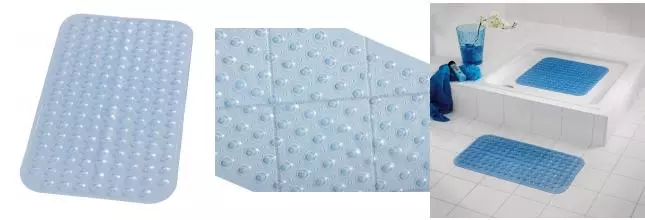 Противоскользящий коврик в ванну «Ridder» Loup 609103 70/38 ПВХ голубой