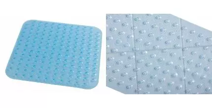 Противоскользящий коврик в ванну «Ridder» Loup 609203 55/54 ПВХ голубой