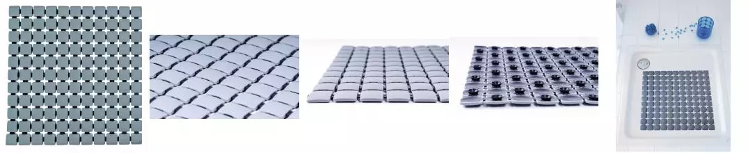 Противоскользящий коврик в ванну «Ridder» Nevis 6108207 54/54 полипропилен серый