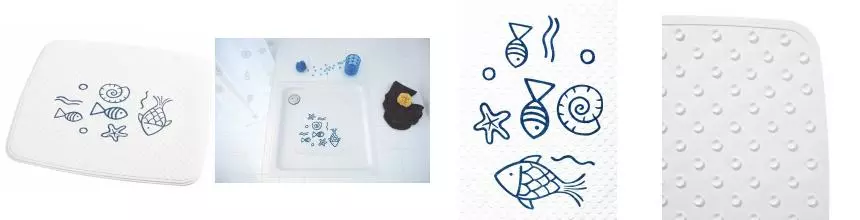 Противоскользящий коврик в ванну «Ridder» Neptun 64213 54/54 каучук голубой