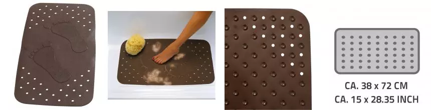 Противоскользящий коврик в ванну «Ridder» Plattfuss 67068 72/38 каучук коричневый