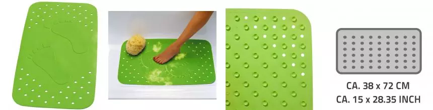 Противоскользящий коврик в ванну «Ridder» Plattfuss 67075 72/38 каучук зелёный