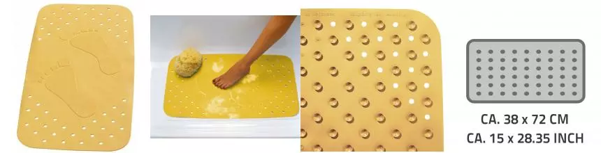 Противоскользящий коврик в ванну «Ridder» Plattfuss 67084 72/38 каучук жёлтый Противоскользящий коврик в ванну «Ridder» Plattfuss 67084 72/38 каучук жёлтый