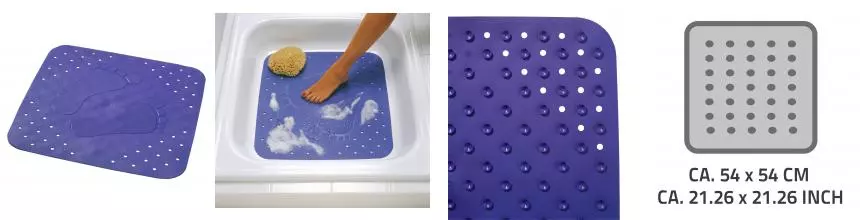 Противоскользящий коврик в ванну «Ridder» Plattfuss 67263 54/54 каучук синий Противоскользящий коврик в ванну «Ridder» Plattfuss 67263 54/54 каучук синий