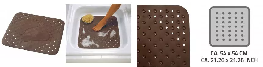 Противоскользящий коврик в ванну «Ridder» Plattfuss 67268 54/54 каучук коричневый Противоскользящий коврик в ванну «Ridder» Plattfuss 67268 54/54 каучук коричневый