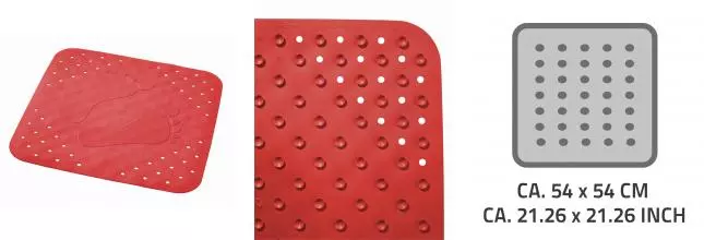 Противоскользящий коврик в ванну «Ridder» Plattfuss 67276 54/54 каучук красный Противоскользящий коврик в ванну «Ridder» Plattfuss 67276 54/54 каучук красный