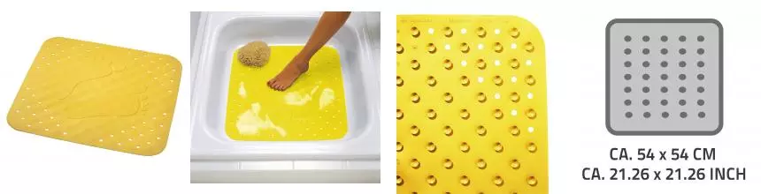 Противоскользящий коврик в ванну «Ridder» Plattfuss 67284 54/54 каучук жёлтый