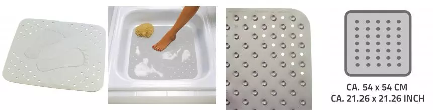 Противоскользящий коврик в ванну «Ridder» Plattfuss 67287 54/54 каучук серый Противоскользящий коврик в ванну «Ridder» Plattfuss 67287 54/54 каучук серый