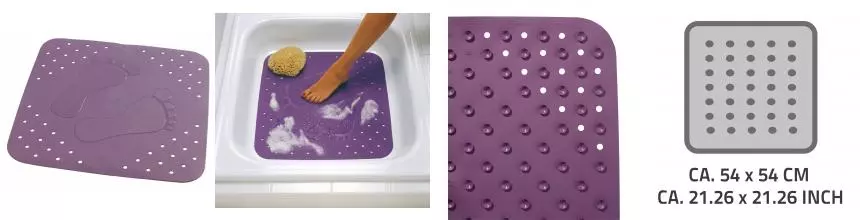 Противоскользящий коврик в ванну «Ridder» Plattfuss 67293 54/54 каучук фиолетовый