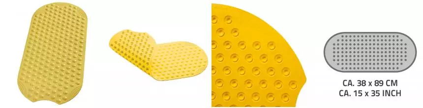 Противоскользящий коврик в ванну «Ridder» Tecno 68104 89/38 каучук жёлтый