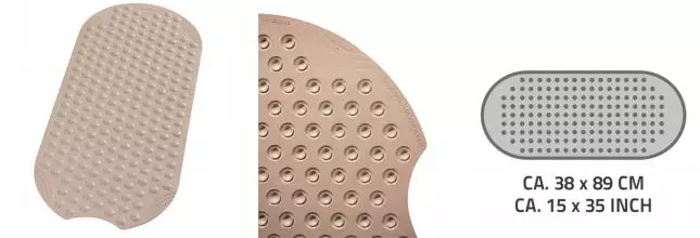 Противоскользящий коврик в ванну «Ridder» Tecno 68109 89/38 каучук бежевый