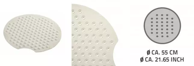 Противоскользящий коврик в ванну «Ridder» Tecno 68201 55/55 каучук белый