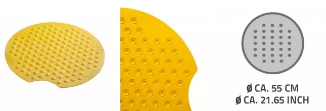 Противоскользящий коврик в ванну «Ridder» Tecno 68204 55/55 каучук жёлтый