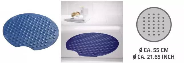Противоскользящий коврик в ванну «Ridder» Tecno 68253 55/55 каучук синий