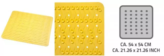 Противоскользящий коврик в ванну «Ridder» Playa 68404 54/54 каучук жёлтый