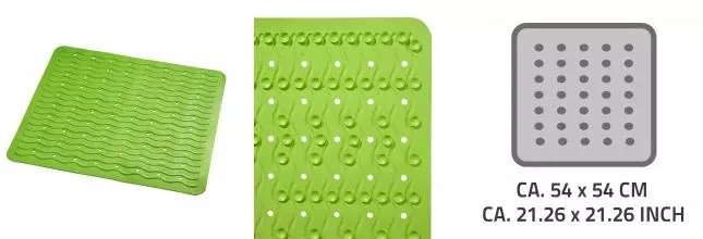 Противоскользящий коврик в ванну «Ridder» Playa 68405 54/54 каучук зелёный
