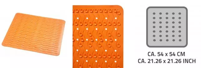 Противоскользящий коврик в ванну «Ridder» Playa 68414 54/54 каучук оранжевый