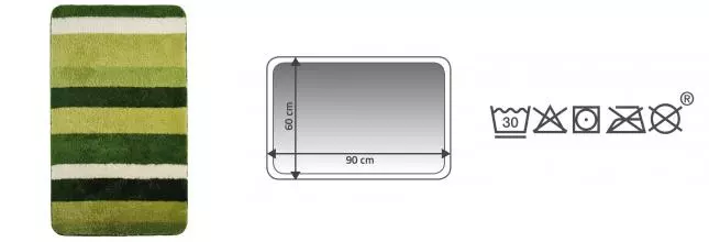 Коврик для ванной «Ridder» Carl 7102305 90/60 полиэстер зелёный
