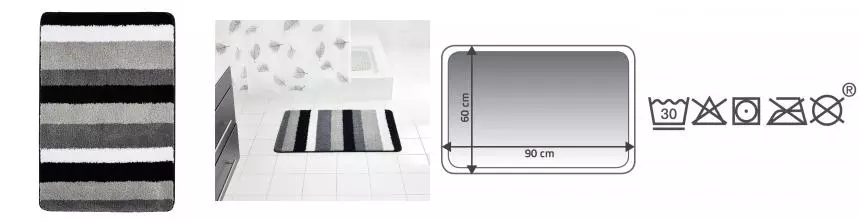 Коврик для ванной «Ridder» Carl 7102307 90/60 полиэстер серый