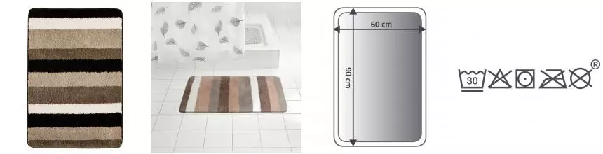 Коврик для ванной «Ridder» Carl 7102309 90/60 полиэстер бежевый/коричневый