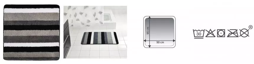 Коврик для ванной «Ridder» Carl 7102807 50/55 полиэстер серый