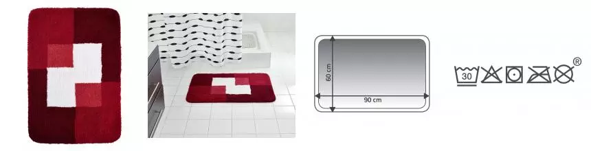 Коврик для ванной «Ridder» Coins 7103306 90/60 полиэстер красный