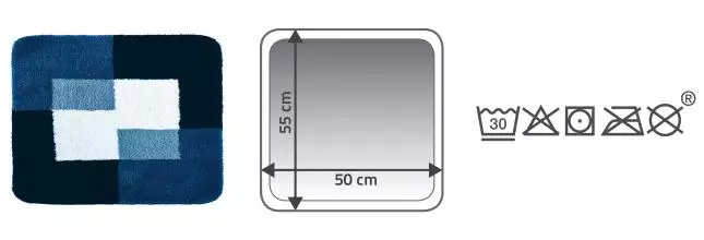 Коврик для ванной «Ridder» Coins 7103803 50/55 полиэстер синий