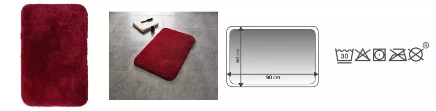 Коврик для ванной «Ridder» Chic 7104306 90/60 полиэстер красный