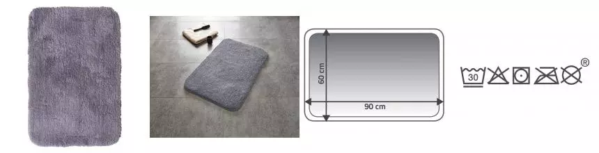 Коврик для ванной «Ridder» Chic 7104307 90/60 полиэстер серый