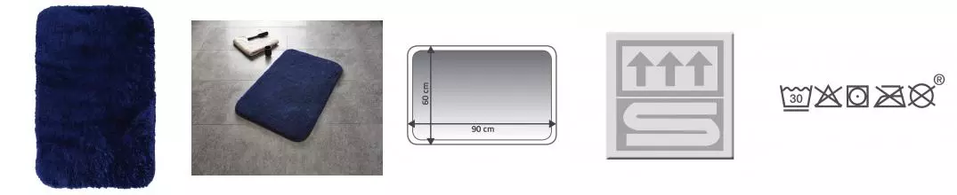 Коврик для ванной «Ridder» Chic 7104333 90/60 полиэстер синий