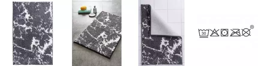 Коврик для ванной «Ridder» Marmor 7105307 90/60 полиэстер серый