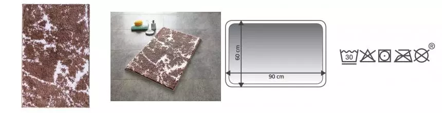 Коврик для ванной «Ridder» Marmor 7105309 90/60 полиэстер бежевый