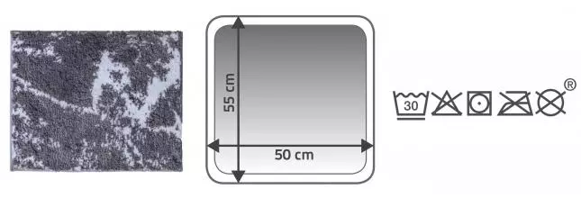 Коврик для ванной «Ridder» Marmor 7105807 50/55 полиэстер серый