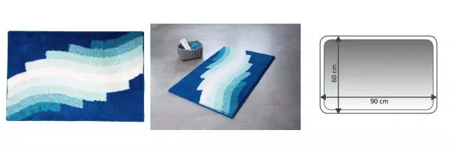 Коврик для ванной «Ridder» Streak 7107303 90/60 акрил синий