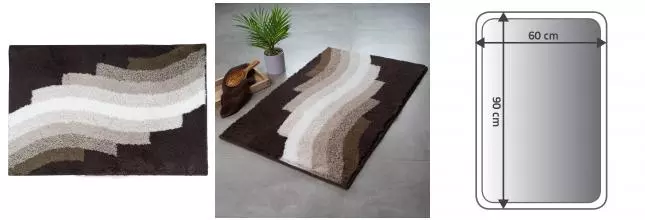 Коврик для ванной «Ridder» Streak 7107309 90/60 акрил бежевый