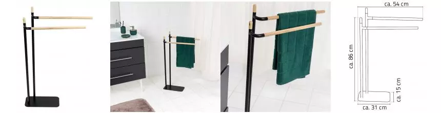 Стойка с аксессуарами «Ridder» Albany 11120110 напольная чёрная/светлое дерево