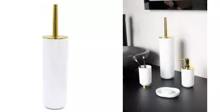 Ёршик для унитаза «Ridder» Alba 2015441 напольный белый/золото